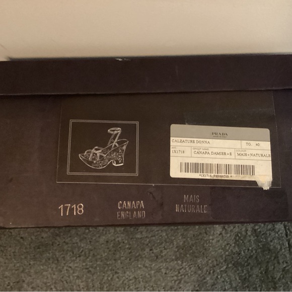 PRADA Canapa England Multicolor Platform Sandals - Picture 8 of 8